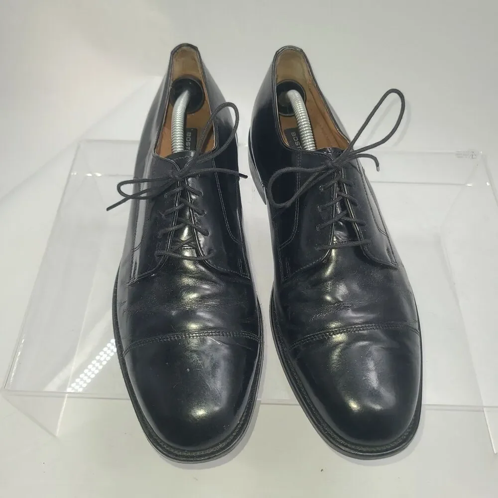 Bostonian Luxe Andover Shoes Mens Sz 12 Black Leather Cap Toe Dress
